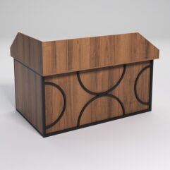 Стол эргономичный офисный СЭ-12А (Правосторонний) с экраном СТРОНГ в стиле ЛОФТ декор №1, Орех