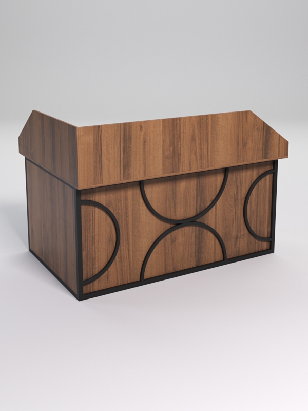 Стол эргономичный офисный СЭ-12А (Правосторонний) с экраном СТРОНГ в стиле ЛОФТ декор №1, Орех