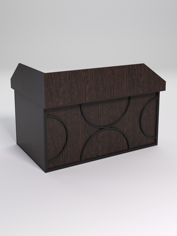 Стол эргономичный офисный СЭ-12А (Правосторонний) с экраном СТРОНГ в стиле ЛОФТ декор №1, Дуб Венге