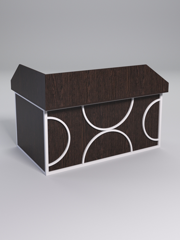 Стол эргономичный офисный СЭ-12А (Правосторонний) с экраном СТРОНГ в стиле ЛОФТ декор №1, Дуб Венге + металлический каркас Белый