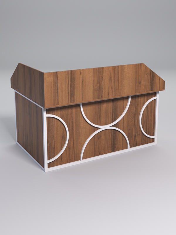 Стол эргономичный офисный СЭ-12А (Правосторонний) с экраном СТРОНГ в стиле ЛОФТ декор №1, Орех + металлический каркас Белый