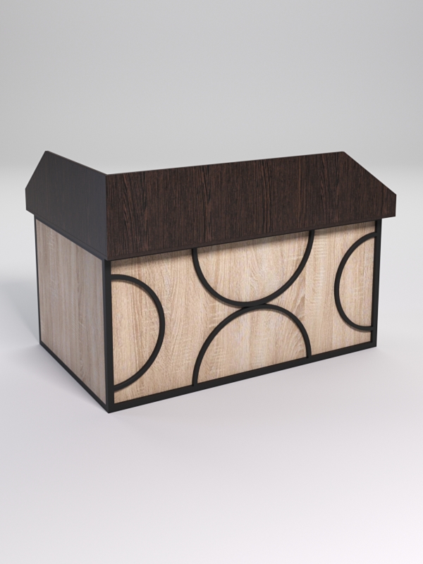 Стол эргономичный офисный СЭ-12А (Правосторонний) с экраном СТРОНГ в стиле ЛОФТ декор №1, Дуб Венге и Дуб Сонома