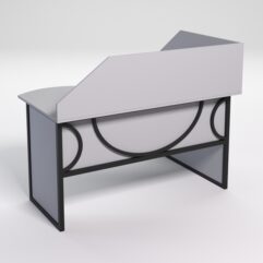 Стол эргономичный офисный СЭ-13 (левосторонний) с экраном СТРОНГ в стиле ЛОФТ декор №1, Серый