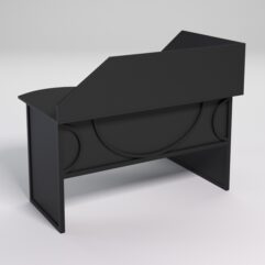 Стол эргономичный офисный СЭ-13 (левосторонний) с экраном СТРОНГ в стиле ЛОФТ декор №1, Черный