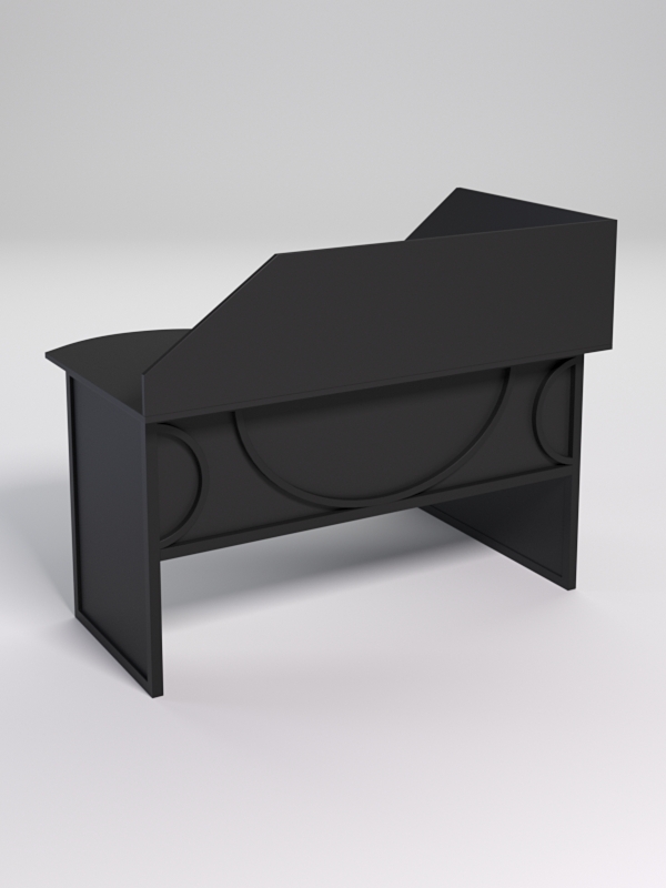 Стол эргономичный офисный СЭ-13 (левосторонний) с экраном СТРОНГ в стиле ЛОФТ декор №1, Черный