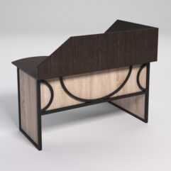 Стол эргономичный офисный СЭ-13 (левосторонний) с экраном СТРОНГ в стиле ЛОФТ декор №1, Дуб Венге и Дуб Сонома