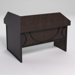 Стол эргономичный офисный СЭ-14 (правосторонний) с экраном СТРОНГ в стиле ЛОФТ декор №1, Дуб Венге