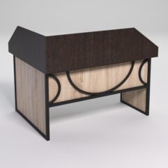 Стол эргономичный офисный СЭ-14 (правосторонний) с экраном СТРОНГ в стиле ЛОФТ декор №1, Дуб Венге и Дуб Сонома