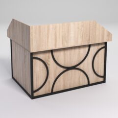 Стол эргономичный офисный СЭ-14А (правосторонний) с экраном СТРОНГ в стиле ЛОФТ декор №1, Дуб Сонома