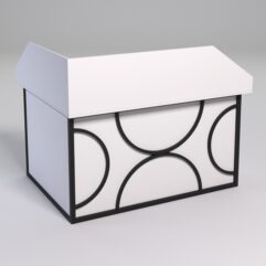 Стол эргономичный офисный СЭ-14А (правосторонний) с экраном СТРОНГ в стиле ЛОФТ декор №1, Белый