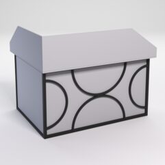 Стол эргономичный офисный СЭ-14А (правосторонний) с экраном СТРОНГ в стиле ЛОФТ декор №1, Серый