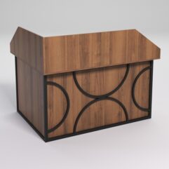 Стол эргономичный офисный СЭ-14А (правосторонний) с экраном СТРОНГ в стиле ЛОФТ декор №1, Орех