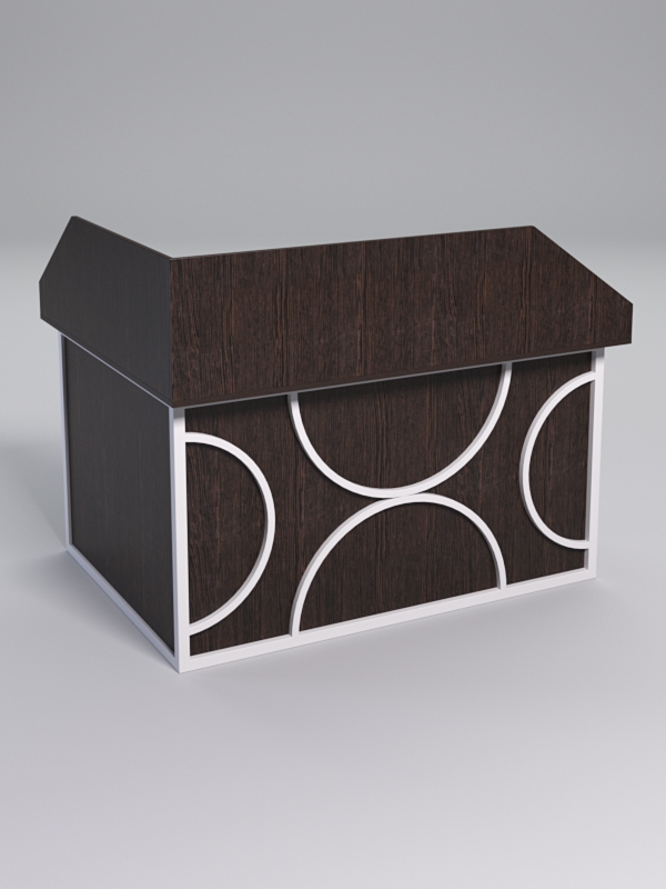 Стол эргономичный офисный СЭ-14А (правосторонний) с экраном СТРОНГ в стиле ЛОФТ декор №1, Дуб Венге + металлический каркас Белый