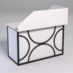 Стол эргономичный офисный СЭ-15А (левосторонний) с экраном СТРОНГ в стиле ЛОФТ декор №1, Белый