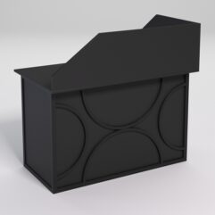 Стол эргономичный офисный СЭ-15А (левосторонний) с экраном СТРОНГ в стиле ЛОФТ декор №1, Черный