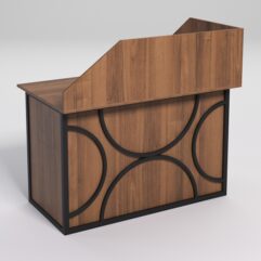 Стол эргономичный офисный СЭ-15А (левосторонний) с экраном СТРОНГ в стиле ЛОФТ декор №1, Орех