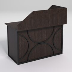 Стол эргономичный офисный СЭ-15А (левосторонний) с экраном СТРОНГ в стиле ЛОФТ декор №1, Дуб Венге