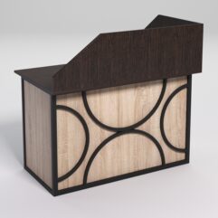 Стол эргономичный офисный СЭ-15А (левосторонний) с экраном СТРОНГ в стиле ЛОФТ декор №1, Дуб Венге и Дуб Сонома