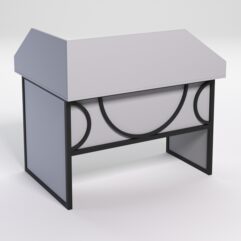 Стол эргономичный офисный СЭ-16 (правосторонний) с экраном СТРОНГ в стиле ЛОФТ декор №1, Серый