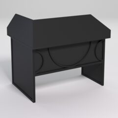 Стол эргономичный офисный СЭ-16 (правосторонний) с экраном СТРОНГ в стиле ЛОФТ декор №1, Черный