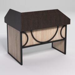 Стол эргономичный офисный СЭ-16 (правосторонний) с экраном СТРОНГ в стиле ЛОФТ декор №1, Дуб Венге и Дуб Сонома