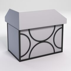 Стол эргономичный офисный СЭ-16А (правосторонний) с экраном СТРОНГ в стиле ЛОФТ декор №1, Серый