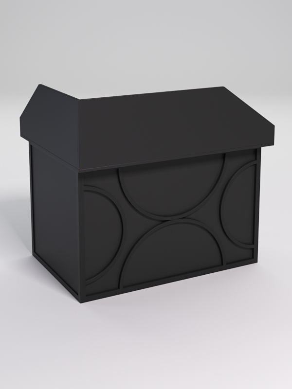 Стол эргономичный офисный СЭ-16А (правосторонний) с экраном СТРОНГ в стиле ЛОФТ декор №1, Черный