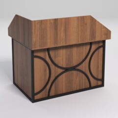 Стол эргономичный офисный СЭ-16А (правосторонний) с экраном СТРОНГ в стиле ЛОФТ декор №1, Орех