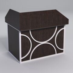 Стол эргономичный офисный СЭ-16А (правосторонний) с экраном СТРОНГ в стиле ЛОФТ декор №1, Дуб Венге + металлический каркас Белый