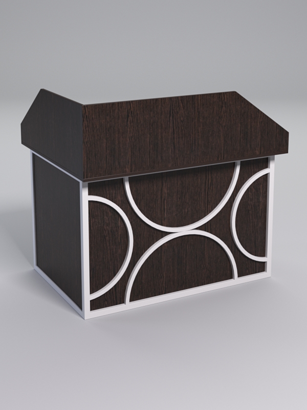 Стол эргономичный офисный СЭ-16А (правосторонний) с экраном СТРОНГ в стиле ЛОФТ декор №1, Дуб Венге + металлический каркас Белый