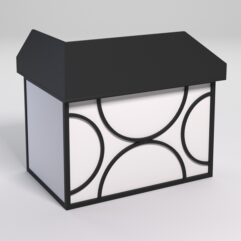 Стол эргономичный офисный СЭ-16А (правосторонний) с экраном СТРОНГ в стиле ЛОФТ декор №1, Черный и Белый