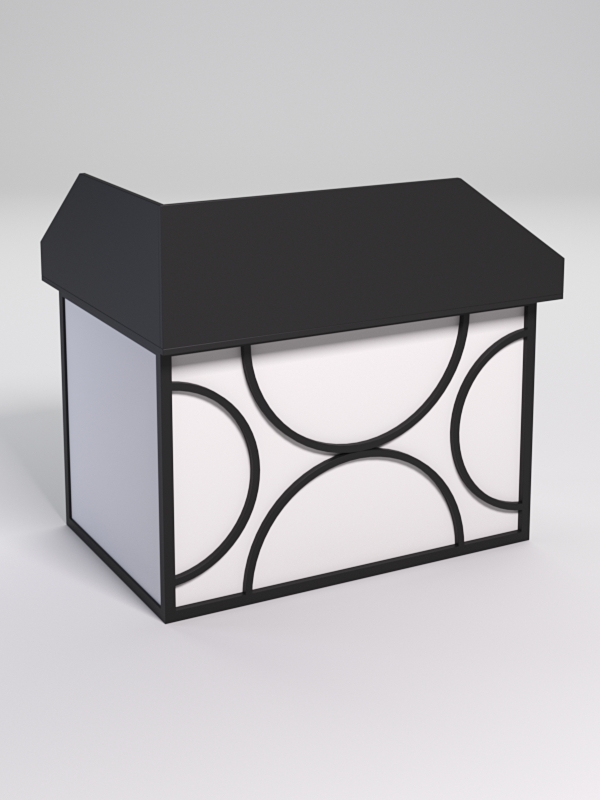 Стол эргономичный офисный СЭ-16А (правосторонний) с экраном СТРОНГ в стиле ЛОФТ декор №1, Черный и Белый