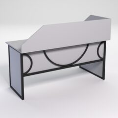 Стол эргономичный офисный СЭ-17 (левосторонний) с экраном СТРОНГ в стиле ЛОФТ декор №1, Серый