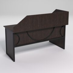 Стол эргономичный офисный СЭ-17 (левосторонний) с экраном СТРОНГ в стиле ЛОФТ декор №1, Дуб Венге