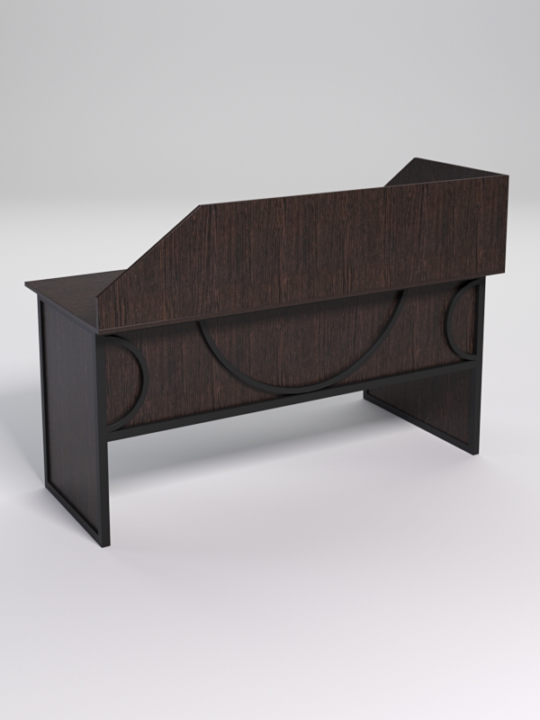 Стол эргономичный офисный СЭ-17 (левосторонний) с экраном СТРОНГ в стиле ЛОФТ декор №1, Дуб Венге