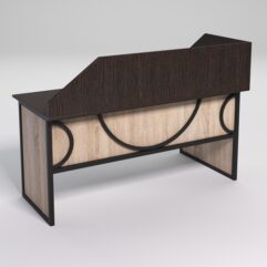 Стол эргономичный офисный СЭ-17 (левосторонний) с экраном СТРОНГ в стиле ЛОФТ декор №1, Дуб Венге и Дуб Сонома