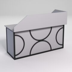 Стол эргономичный офисный СЭ-17А (левосторонний) с экраном СТРОНГ в стиле ЛОФТ декор №1, Серый