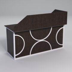 Стол эргономичный офисный СЭ-17А (левосторонний) с экраном СТРОНГ в стиле ЛОФТ декор №1, Дуб Венге + металлический каркас Белый