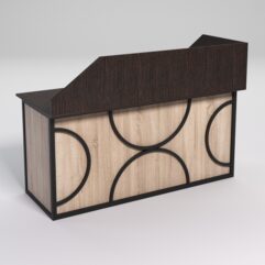 Стол эргономичный офисный СЭ-17А (левосторонний) с экраном СТРОНГ в стиле ЛОФТ декор №1, Дуб Венге и Дуб Сонома