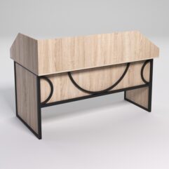 Стол эргономичный офисный СЭ-18 (правосторонний) с экраном СТРОНГ в стиле ЛОФТ декор №1, Дуб Сонома