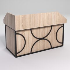 Стол эргономичный офисный СЭ-18А (правосторонний) с экраном СТРОНГ в стиле ЛОФТ декор №1, Дуб Сонома