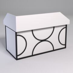 Стол эргономичный офисный СЭ-18А (правосторонний) с экраном СТРОНГ в стиле ЛОФТ декор №1, Белый