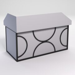 Стол эргономичный офисный СЭ-18А (правосторонний) с экраном СТРОНГ в стиле ЛОФТ декор №1, Серый