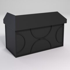 Стол эргономичный офисный СЭ-18А (правосторонний) с экраном СТРОНГ в стиле ЛОФТ декор №1, Черный