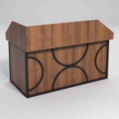 Стол эргономичный офисный СЭ-18А (правосторонний) с экраном СТРОНГ в стиле ЛОФТ декор №1, Орех