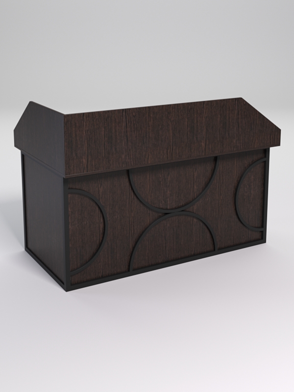 Стол эргономичный офисный СЭ-18А (правосторонний) с экраном СТРОНГ в стиле ЛОФТ декор №1, Дуб Венге