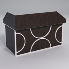 Стол эргономичный офисный СЭ-18А (правосторонний) с экраном СТРОНГ в стиле ЛОФТ декор №1, Дуб Венге + металлический каркас Белый