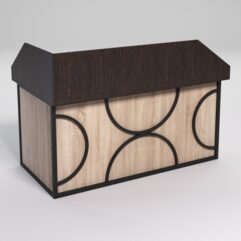 Стол эргономичный офисный СЭ-18А (правосторонний) с экраном СТРОНГ в стиле ЛОФТ декор №1, Дуб Венге и Дуб Сонома