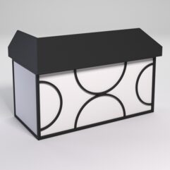 Стол эргономичный офисный СЭ-18А (правосторонний) с экраном СТРОНГ в стиле ЛОФТ декор №1, Черный и Белый