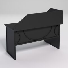 Стол эргономичный офисный СЭ-19 (левосторонний) с экраном СТРОНГ в стиле ЛОФТ декор №1, Черный